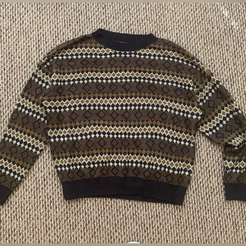 Cozy Oversized Striped Grandpa Sweater